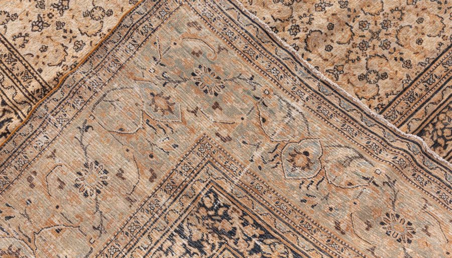 Authentic 19th Century Persian Meshad Handmade Wool Carpet BB7318