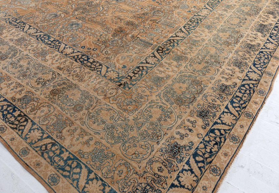 One-of-a-kind Vintage Persian Kirman Handmade Wool Carpet BB7324