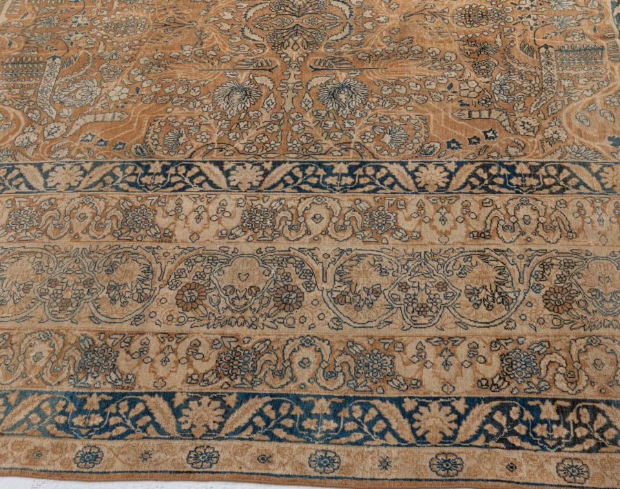 One-of-a-kind Vintage Persian Kirman Handmade Wool Carpet BB7324