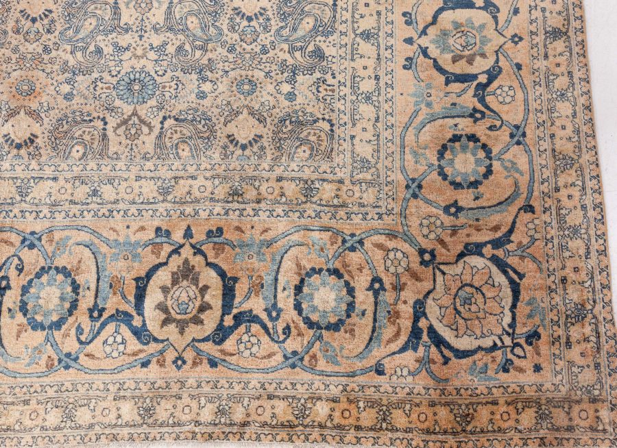Authentic 19th Century Persian Tabriz Handmade Wool Carpet BB7328