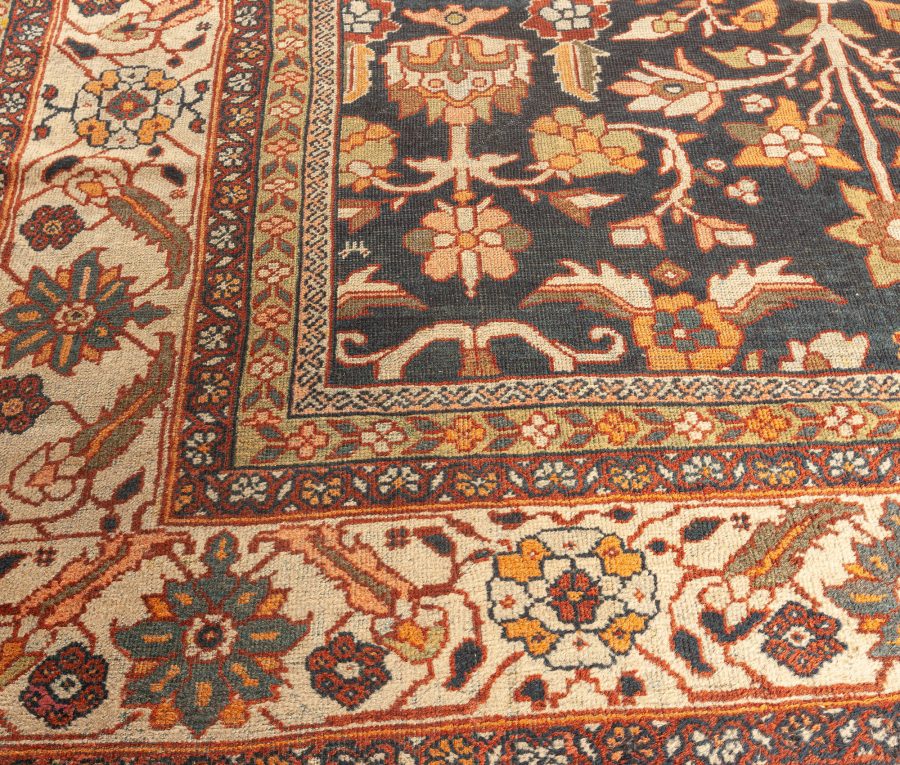 Antique Persian Sultanabad Botanic Handmade Wool Rug BB7448