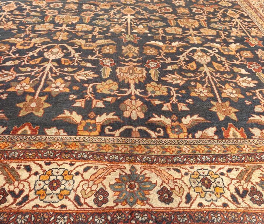 Antique Persian Sultanabad Botanic Handmade Wool Rug BB7448