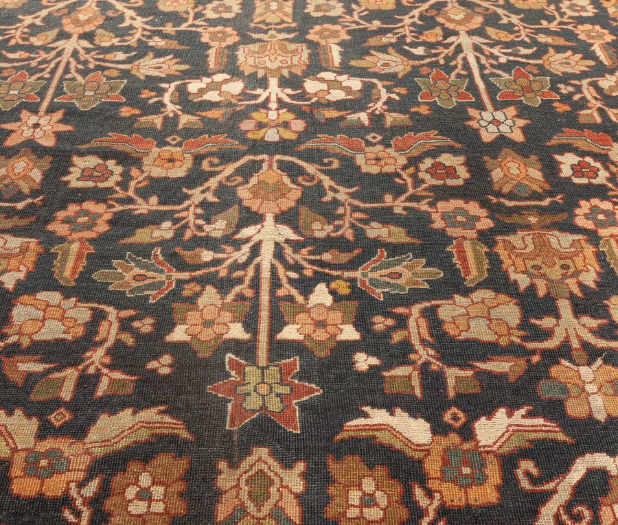 Antique Persian Sultanabad Botanic Handmade Wool Rug BB7448