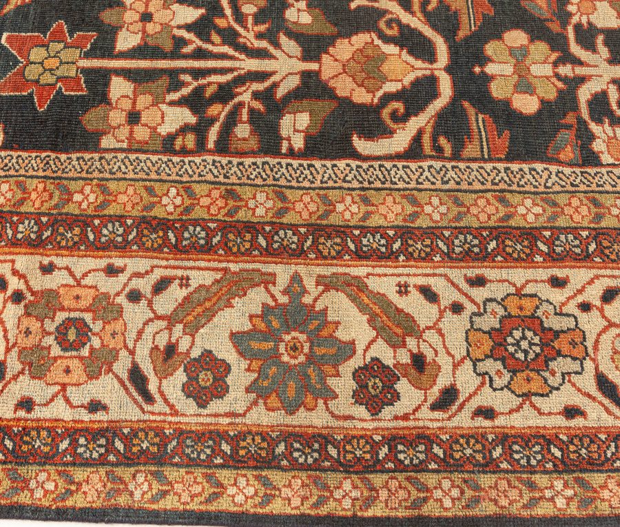 Antique Persian Sultanabad Botanic Handmade Wool Rug BB7448