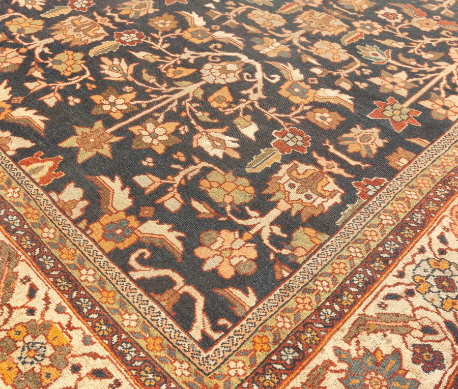 Antique Persian Sultanabad Botanic Handmade Wool Rug BB7448