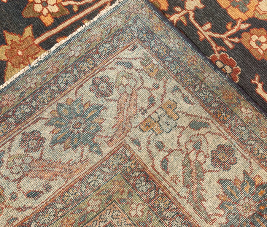 Antique Persian Sultanabad Botanic Handmade Wool Rug BB7448