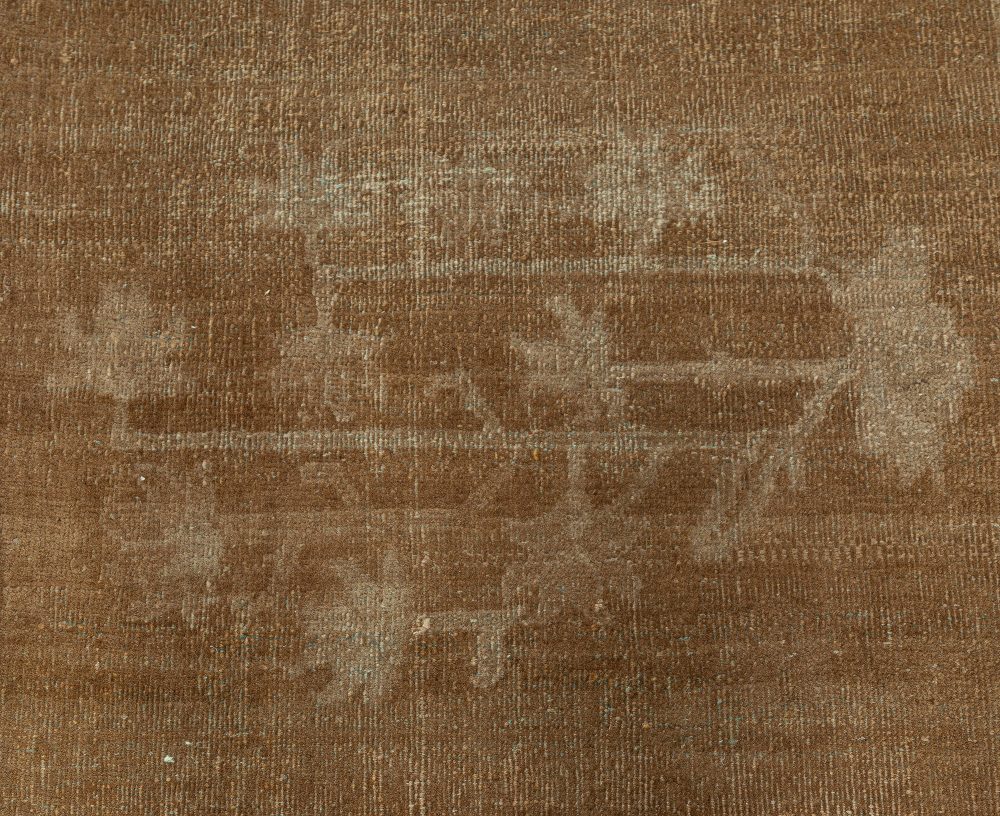 Authentic Indian Amritsar Abstract Handwoven Wool Rug in Brown BB7475