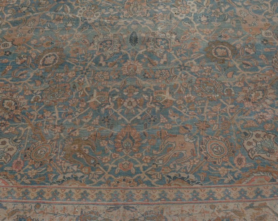 Antique Persian Tabriz Rug in Blue and Brown BB7483