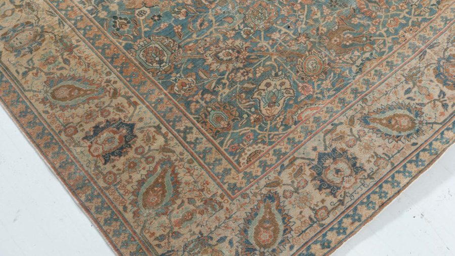 Antique Persian Tabriz Rug in Blue and Brown BB7483