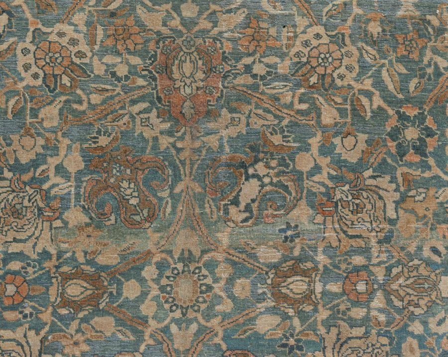 Antique Persian Tabriz Rug in Blue and Brown BB7483