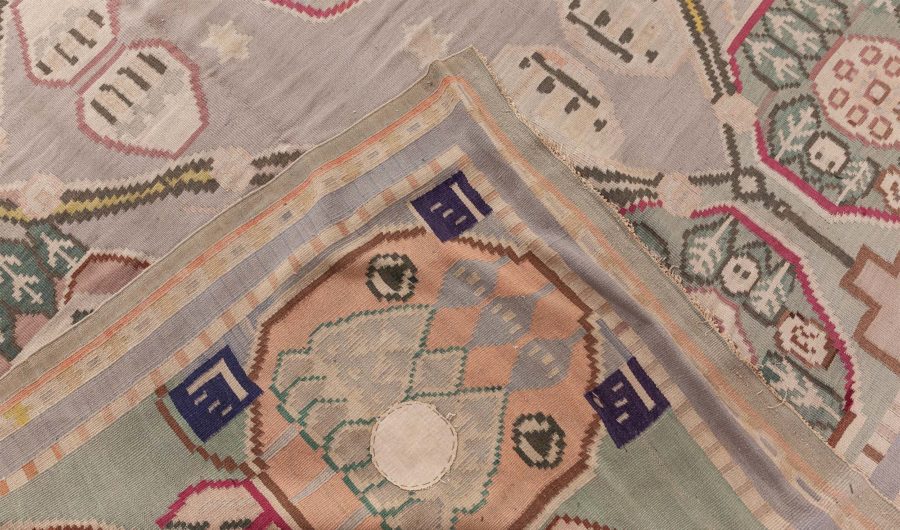 High-Quality Vintage Bessarabian Abstract Handmade Rug BB7546