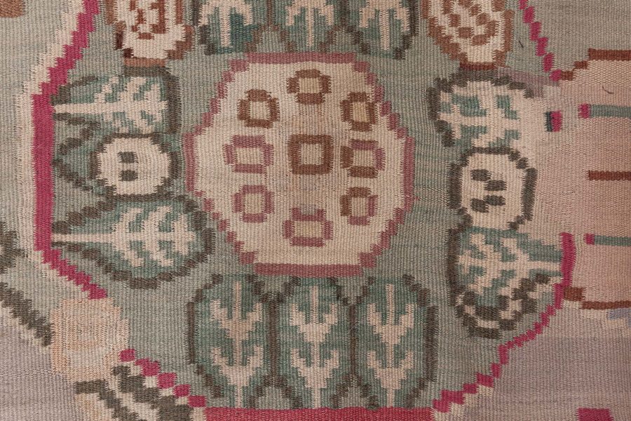 High-Quality Vintage Bessarabian Abstract Handmade Rug BB7546