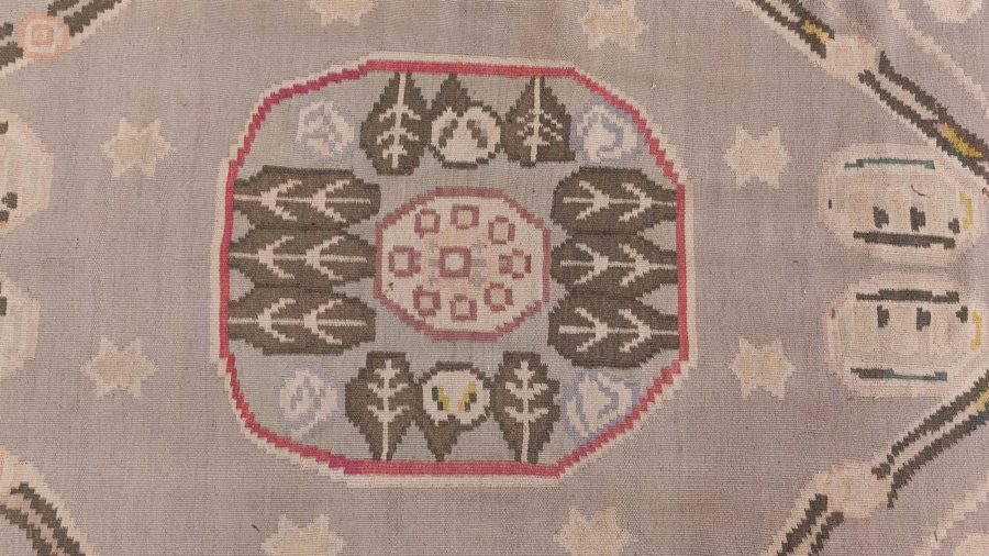 High-Quality Vintage Bessarabian Abstract Handmade Rug BB7546