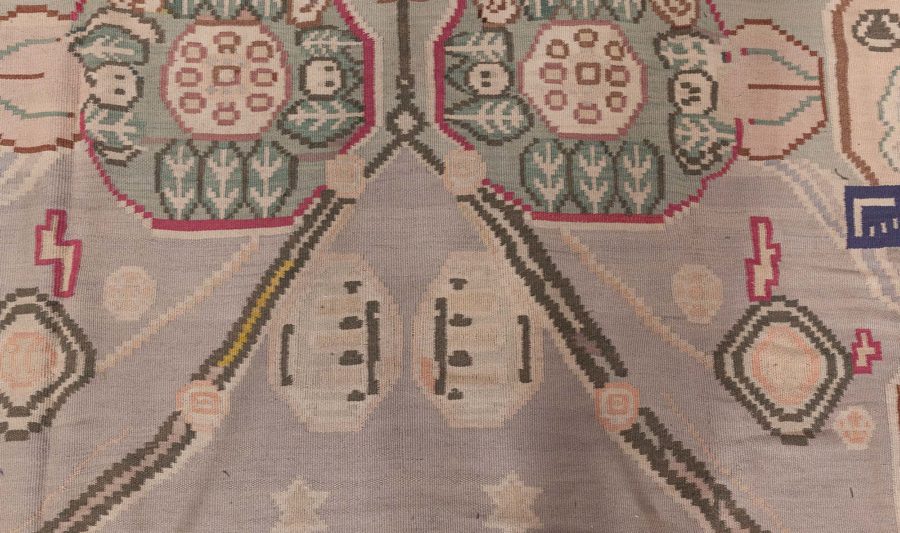 High-Quality Vintage Bessarabian Abstract Handmade Rug BB7546