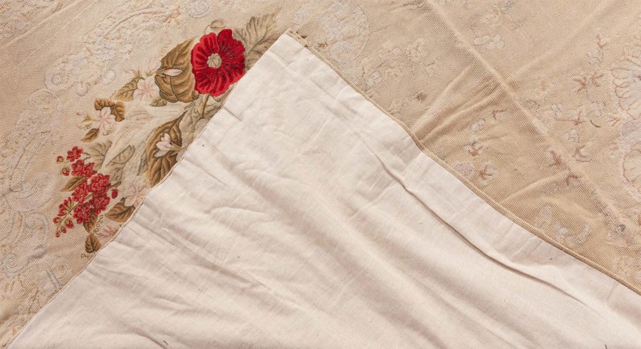 One-of-a-kind Antique Floral Needlework Carpet BB7547