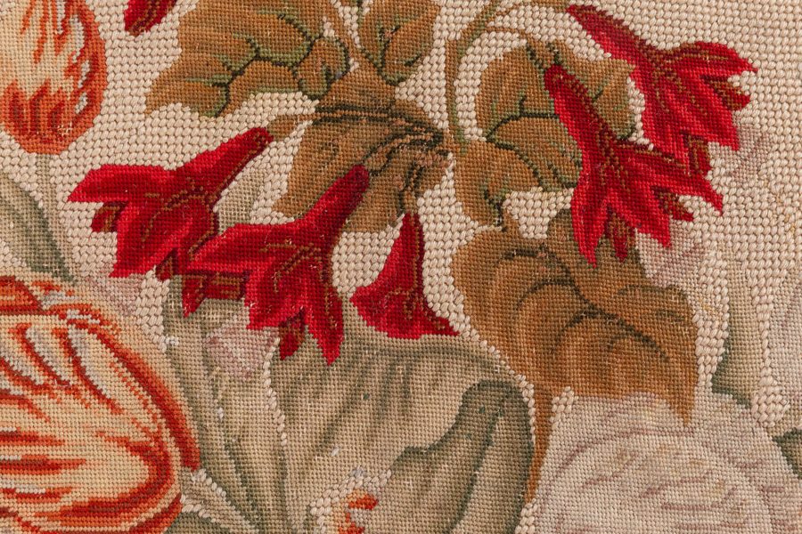 One-of-a-kind Antique Floral Needlework Carpet BB7547
