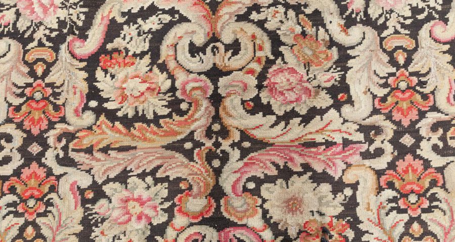 Early 20th Century Russian Bessarabian Floral Handmade Wool Rug BB7548