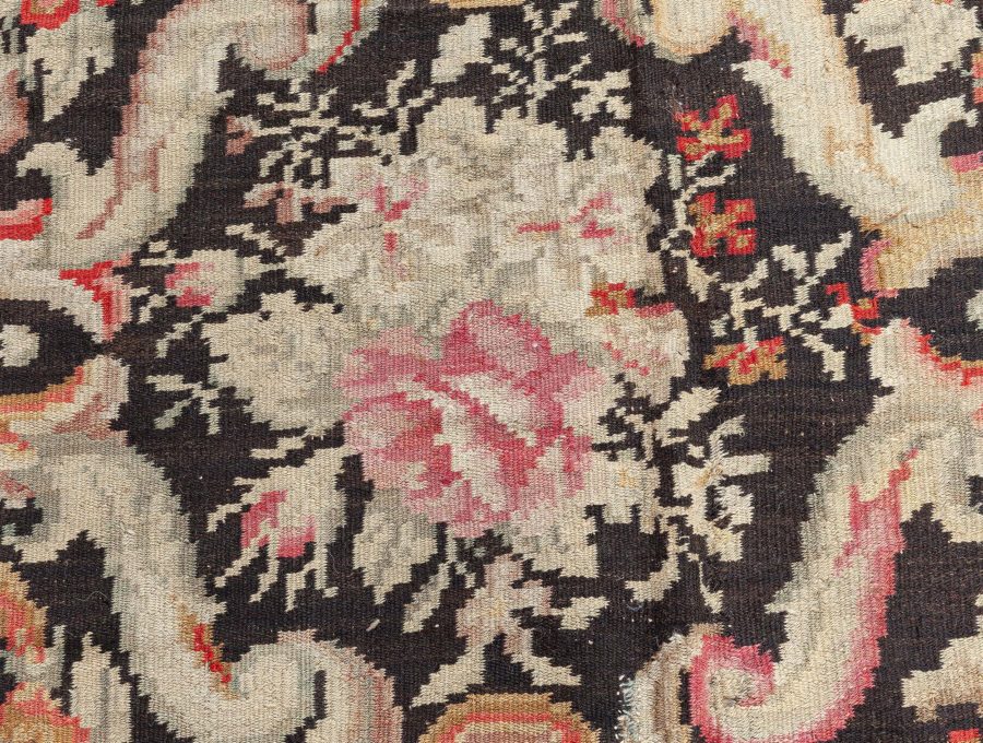 Early 20th Century Russian Bessarabian Floral Handmade Wool Rug BB7548