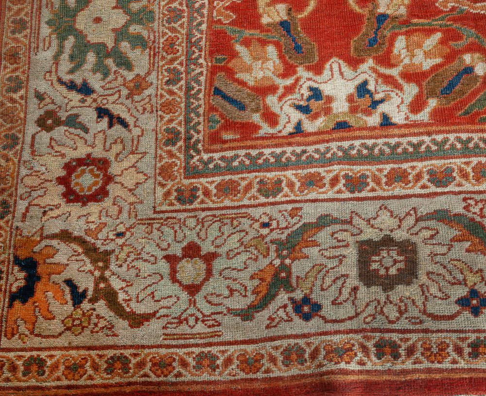 Antique Persian Sultanabad Red Handmade Wool Rug BB7566