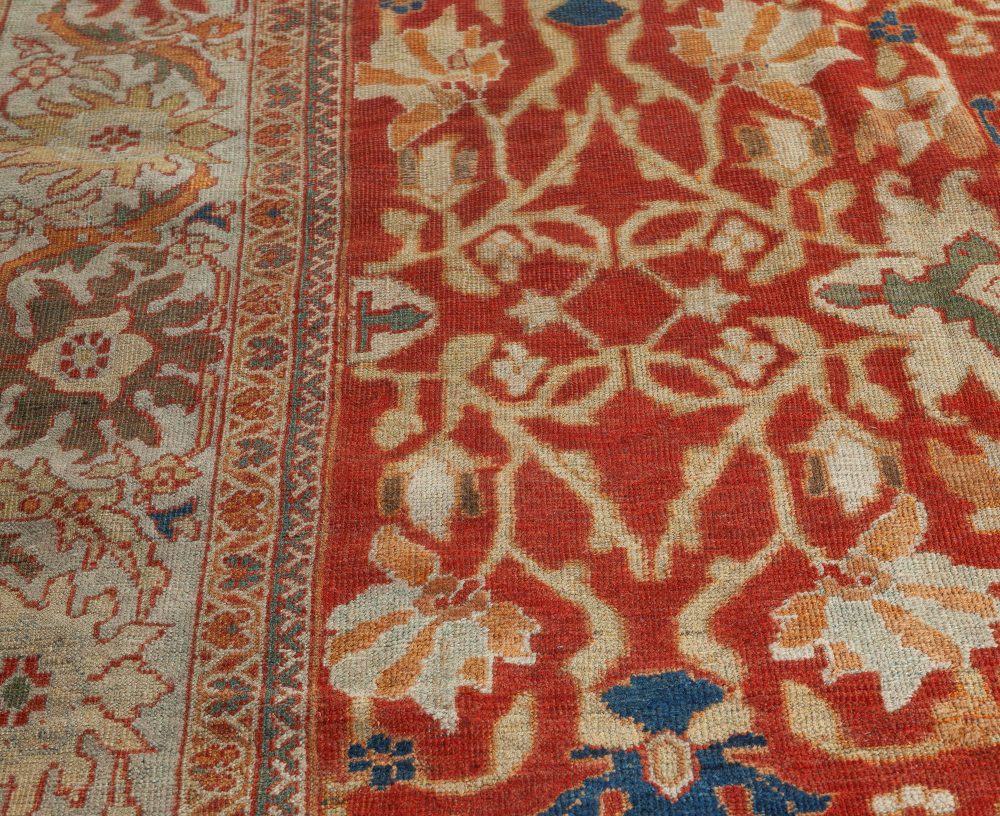 Antique Persian Sultanabad Red Handmade Wool Rug BB7566