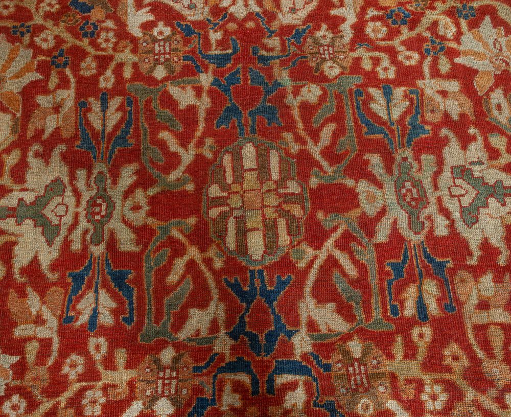 Antique Persian Sultanabad Red Handmade Wool Rug BB7566