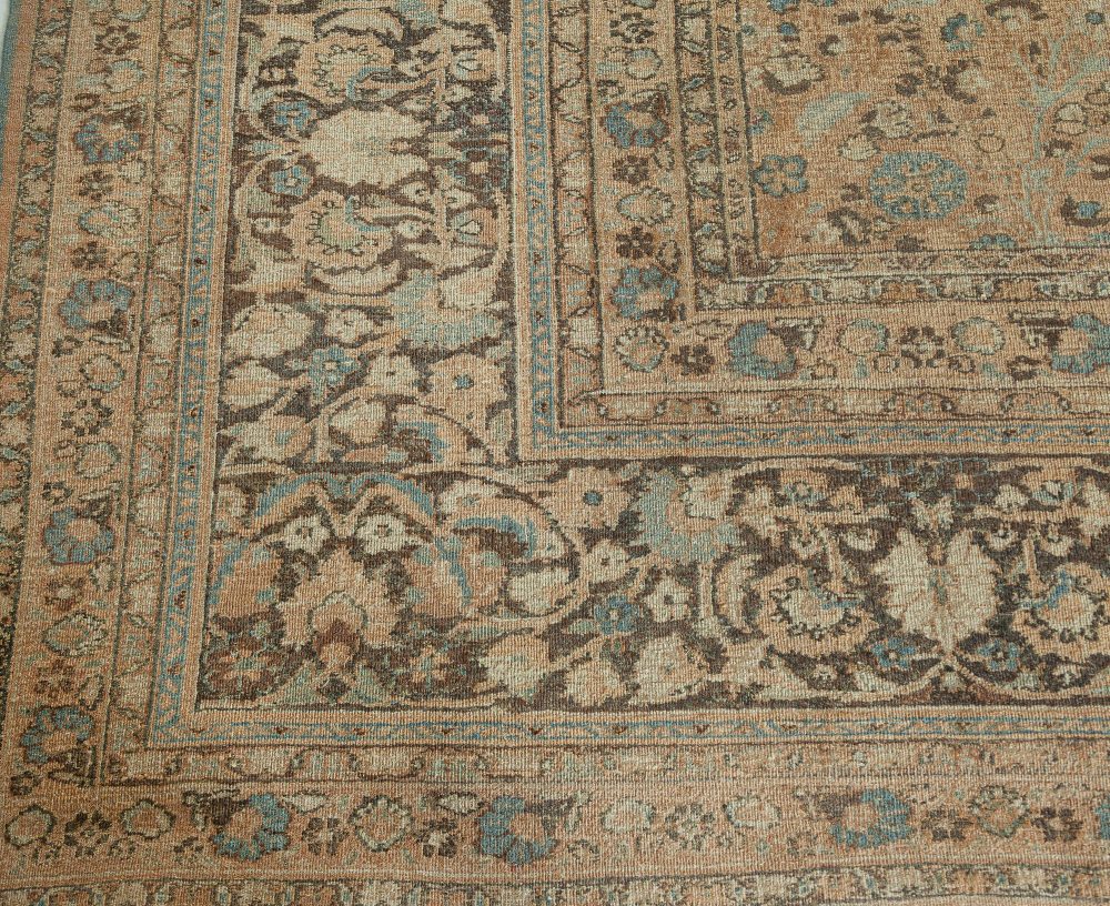 Fine Antique Persian Tabriz Handmade Wool Rug BB7569