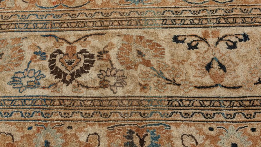 Fine Antique Persian Mashad Handmade Wool Rug BB7570