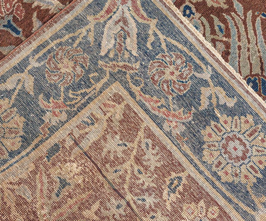 Antique Indian Brown Handmade Wool Rug BB7730