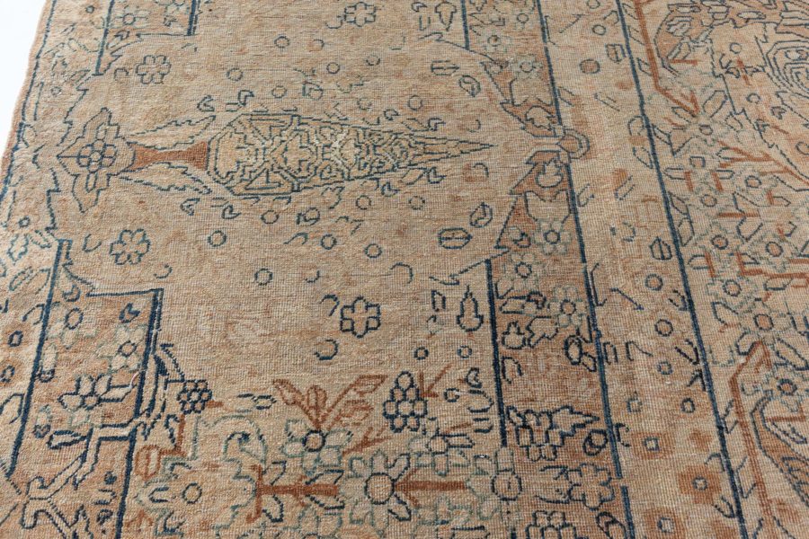 Antique Persian Kirman Animal, Botanic Handmade Wool Rug BB7733