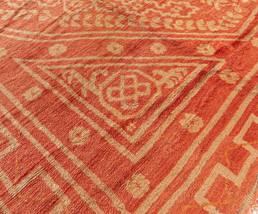 Antique Turkish Oushak Orange Handmade Wool Rug (Size Adjusted) BB7739