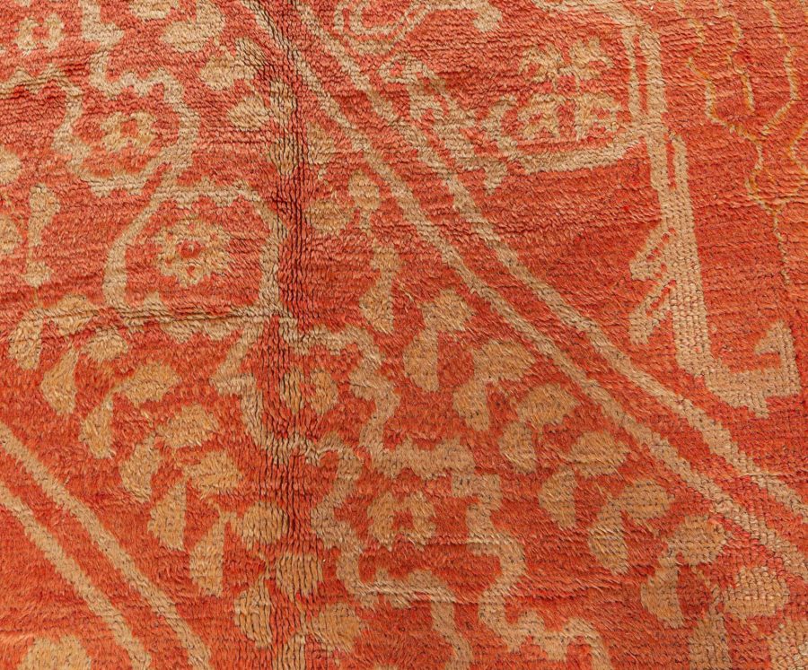 Antique Turkish Oushak Orange Handmade Wool Rug (Size Adjusted) BB7739 ...