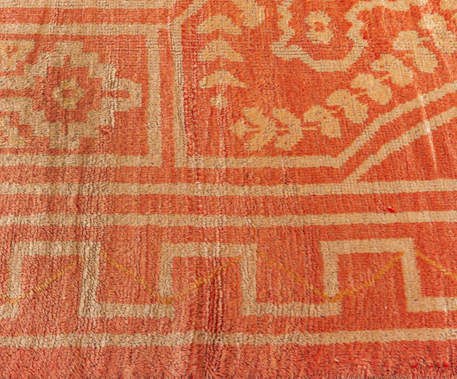 Antique Turkish Oushak Orange Handmade Wool Rug (Size Adjusted) BB7739
