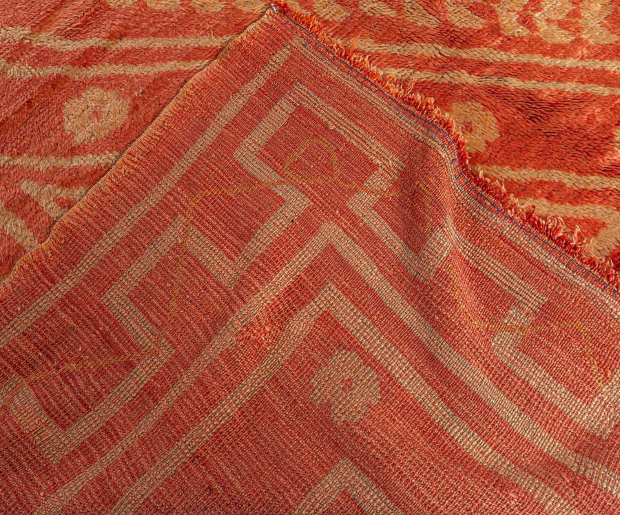 Antique Turkish Oushak Orange Handmade Wool Rug (Size Adjusted) BB7739