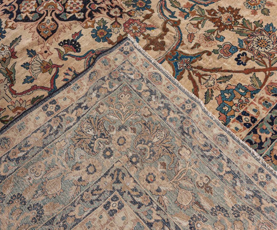 Authentic Vintage Persian Kirman Floral Handmade Wool Rug BB7741