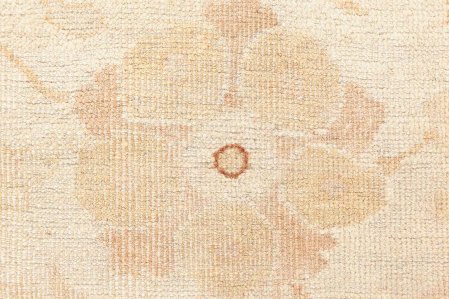 Fine Antique Indian Amritsar Beige, Botanic Handmade Wool Rug BB7742