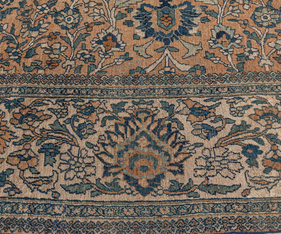 Fine Antique Persian Meshad Botanic Handmade Wool Rug BB7743