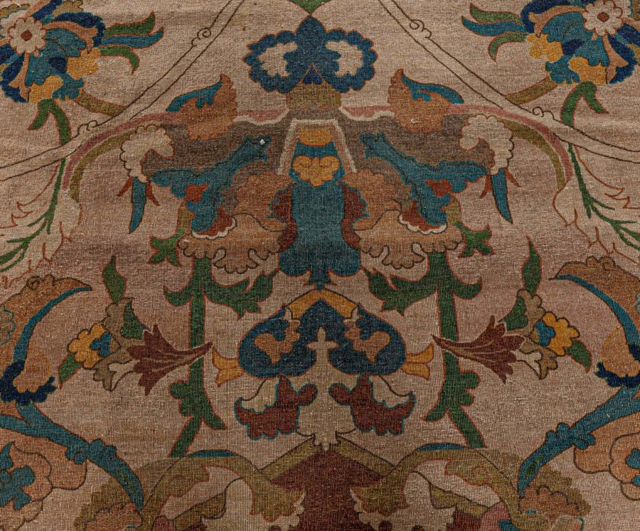 One-of-a-kind Indian Bold, Botanic Handmade Wool Rug BB7747