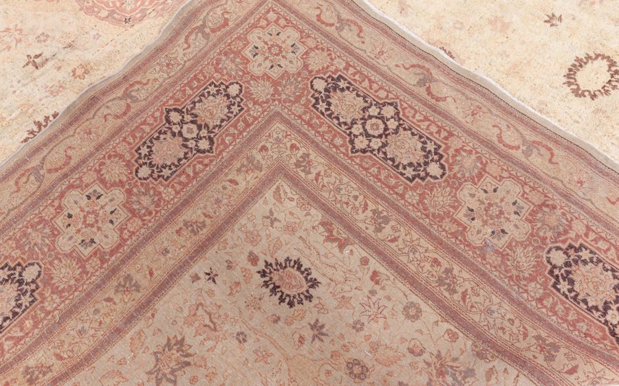 Antique Turkish Sivas Animal Botanic Brown Handmade Wool Carpet BB8423