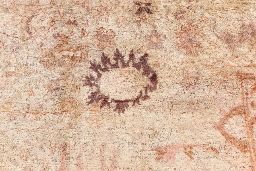 Antique Turkish Sivas Animal Botanic Brown Handmade Wool Carpet BB8423