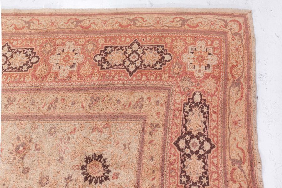 Antique Turkish Sivas Animal Botanic Brown Handmade Wool Carpet BB8423