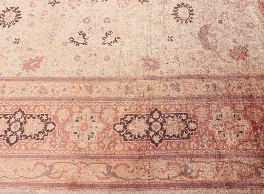Antique Turkish Sivas Animal Botanic Brown Handmade Wool Carpet BB8423