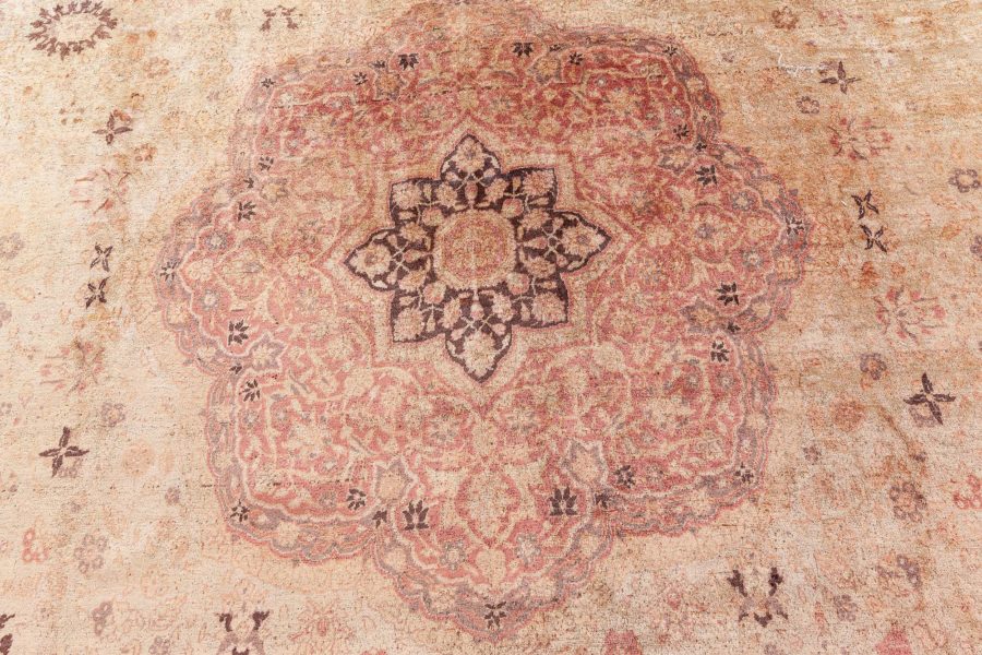 Antique Turkish Sivas Animal Botanic Brown Handmade Wool Carpet BB8423