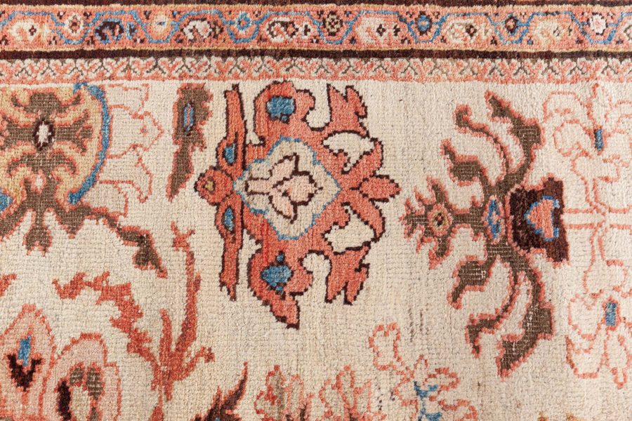 Antique Persian Sultanabad Beige Bold Handmade Wool Rug BB8427