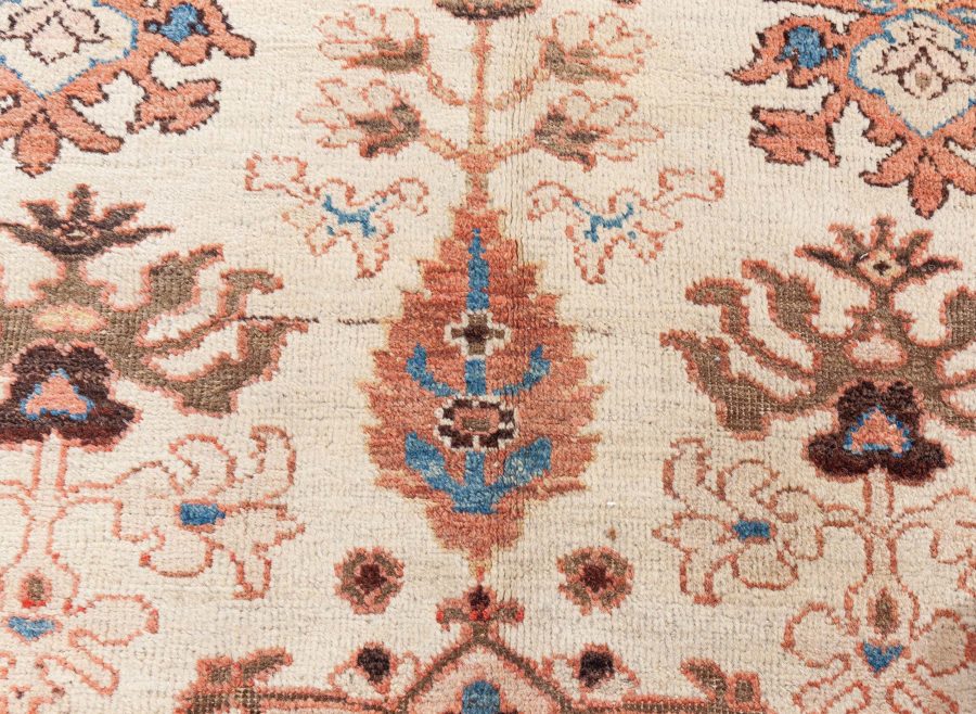 Antique Persian Sultanabad Beige Bold Handmade Wool Rug BB8427