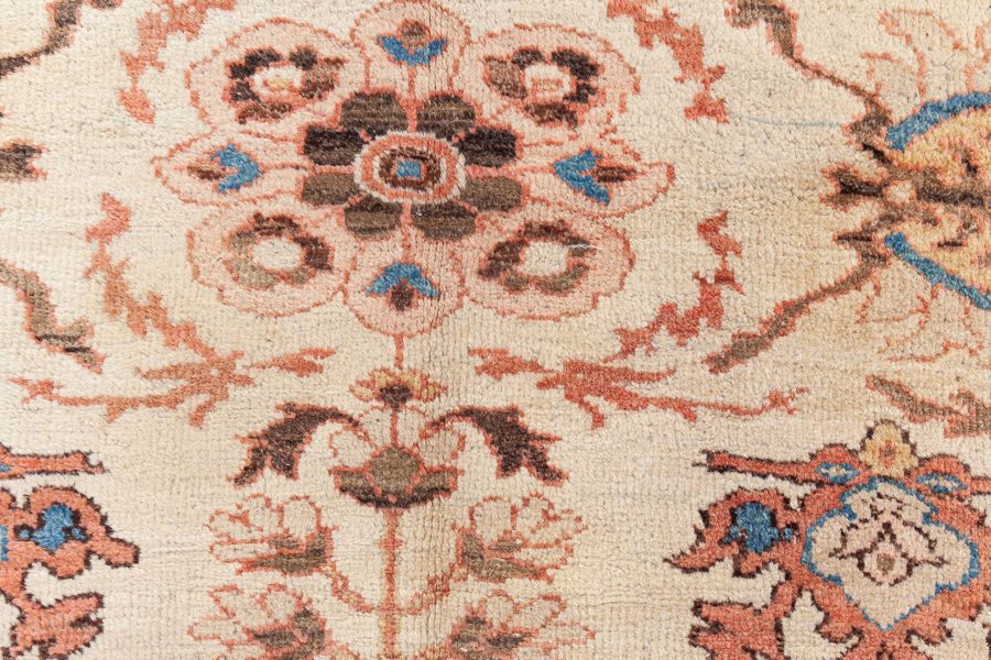 Antique Persian Sultanabad Beige Bold Handmade Wool Rug BB8427