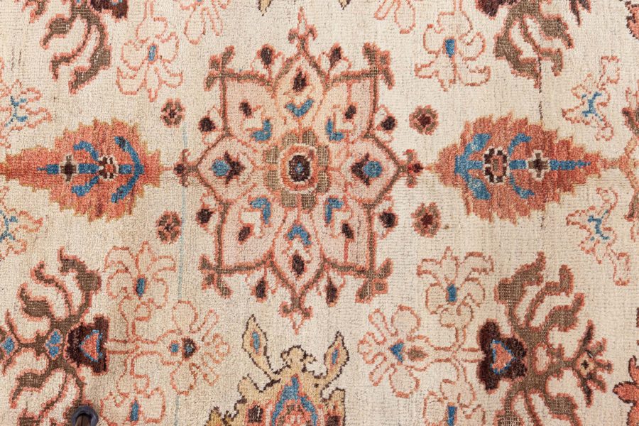 Antique Persian Sultanabad Beige Bold Handmade Wool Rug BB8427