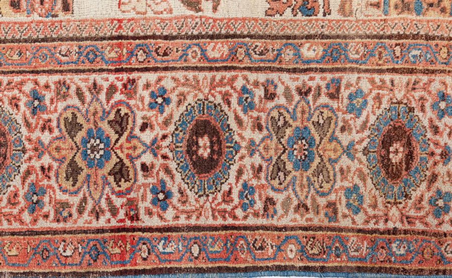 Antique Persian Sultanabad Beige Bold Handmade Wool Rug BB8427