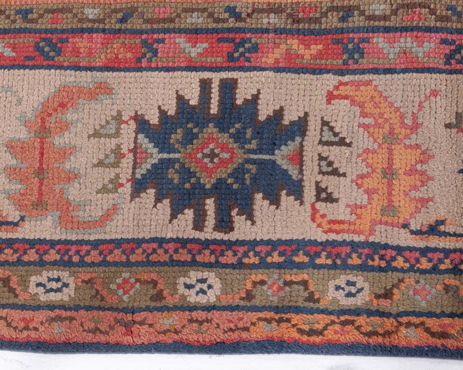 Antique Turkish Oushak Blue Handmade Wool Rug BB8432