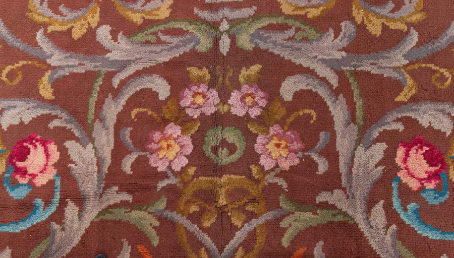 Vintage Spanish Botanic Handmade Wool Rug (size adjusted) BB8436