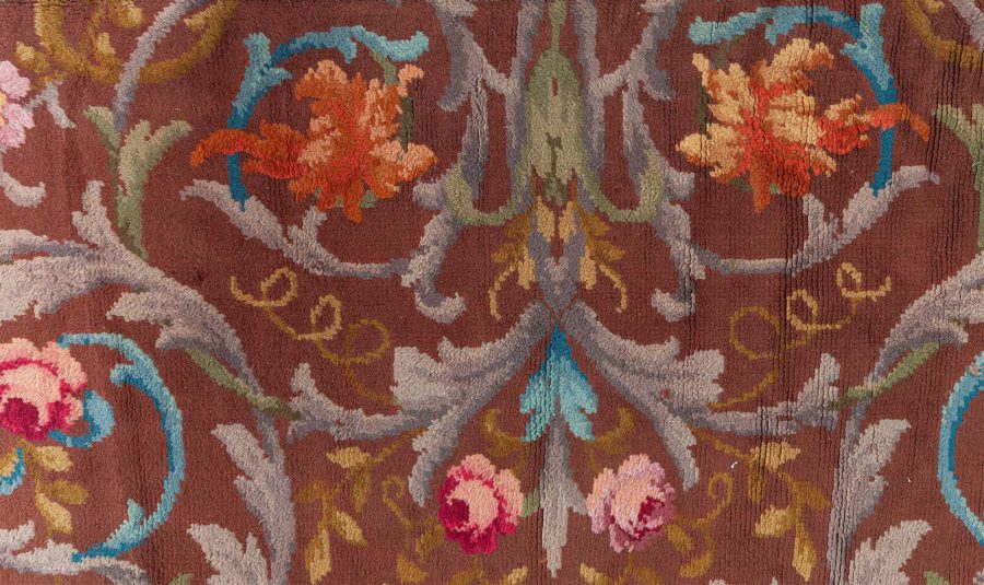 Vintage Spanish Botanic Handmade Wool Rug (size adjusted) BB8436